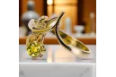 Artesanía vintage Anillo Peridoto amarillo Oro amarillo de 14 quilates vrc095y